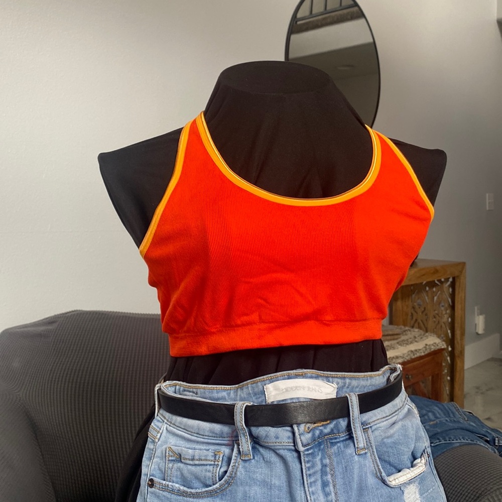 Crop Halter small orange and yellow gold